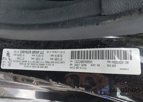 2015 Chrysler 200 Limited из США, поврежденный, VIN 1C3CCCAB8FN599543